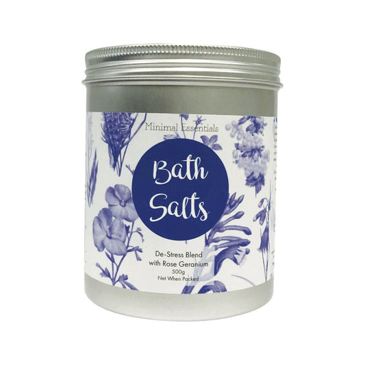 Bath Salts De-Stress Blend with Rose Geranium 500g - Yo Keto