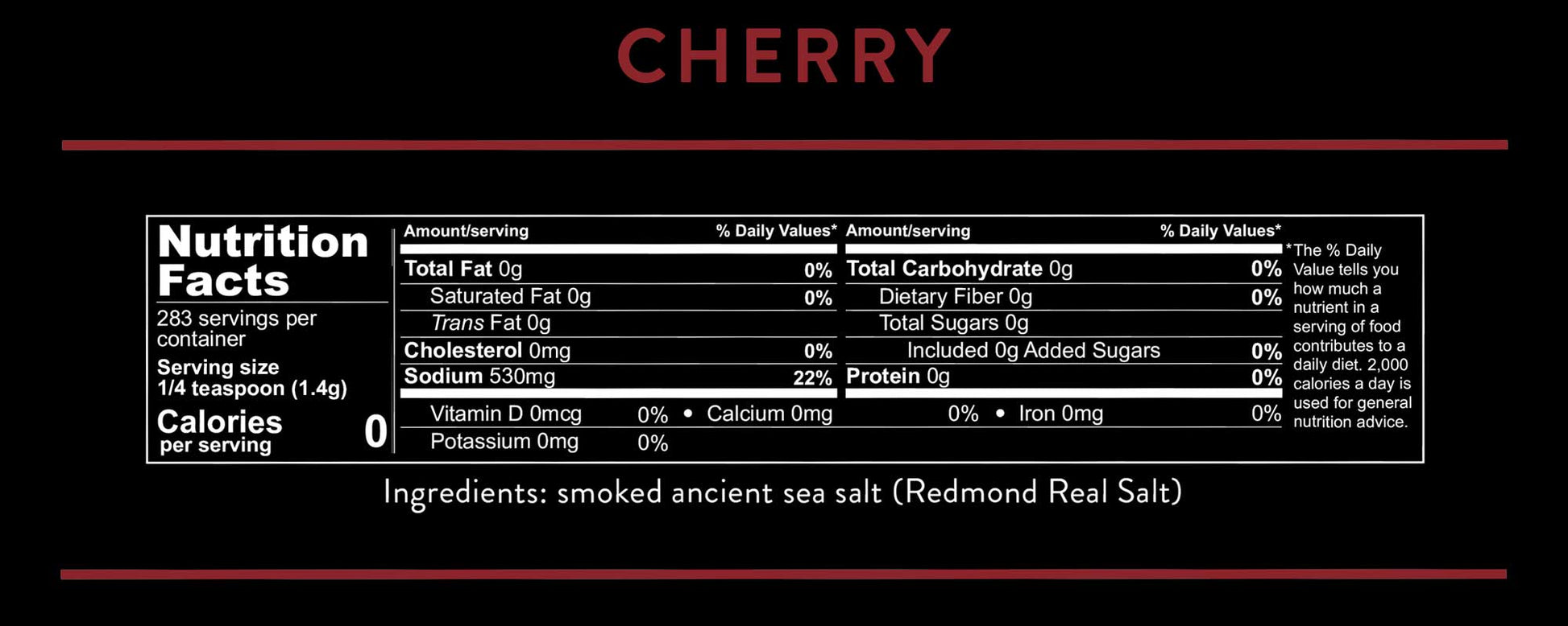 Cherry Smoked Real Salt - 396g - Salt Cellar