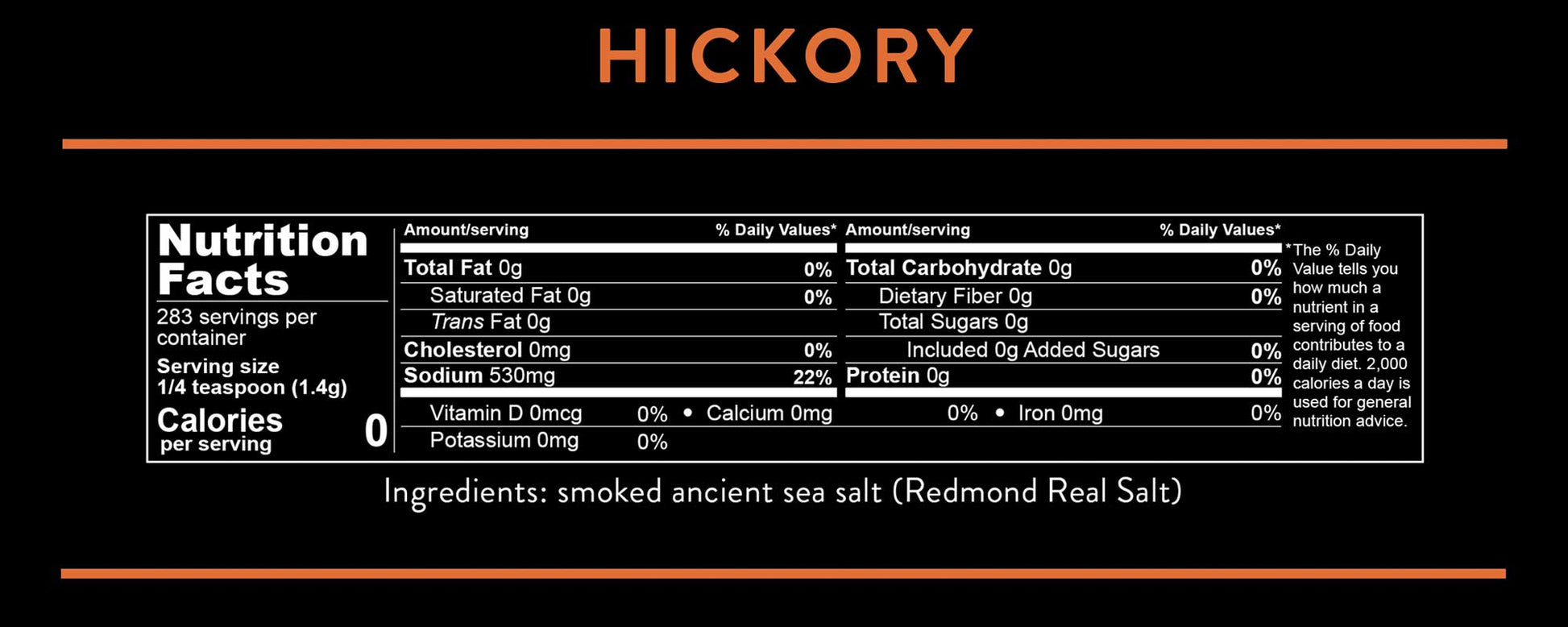 Hickory Smoked Real Salt - 396g - Salt Cellar